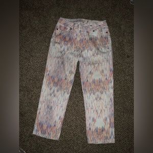 CHRISTOPHER BLUE•Chloe Midrise watercolor crop jeans sz2